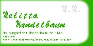 melitta mandelbaum business card